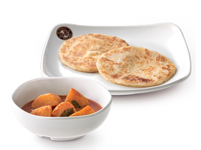 Potato Curry & Paratha<br /><span lang="zh">咖喱马铃薯&煎饼</span>