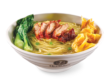 BBQ Chicken & Fried Wantan<br />Egg Noodles Soup<br /><span lang="zh">鸡叉烧炸云吞清汤全蛋面</span>