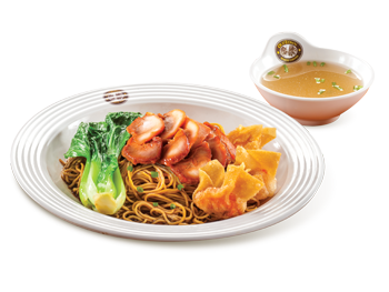 BBQ Chicken & Fried Wantan<br />Dry Egg Noodles<br /><span lang="zh">鸡叉烧炸云吞干捞全蛋面</span>
