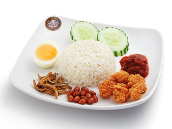 Nasi Lemak Bungkus with Chicken Bites包装椰浆饭配香酥鸡肉粒