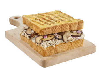 Saute Mushroom withScramble Egg & Cheese Grilled SandwichRM8.90